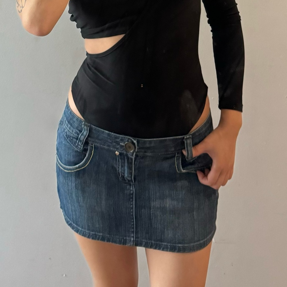 vintage miss sixty micro mini denim skirt